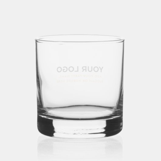 Verre À Whisky Personalized Inline Logo and Text Simple Glasses (Verso)