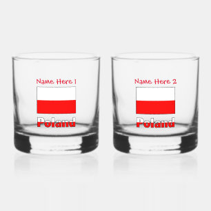 Verre À Whisky Personnalisation rouge du drapeau de la Pologne