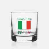 Verre À Whisky Personnalisation verte du drapeau italien en Itali (Recto)