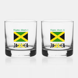 Verre À Whisky Personnalisation verte du drapeau jamaïcain
