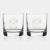 Verre À Whisky Personnalisation verte du drapeau jamaïcain (Verso)