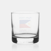 Verre À Whisky Philippine Drapeau bleu Personnalisation (Verso)