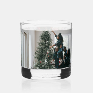 Verre À Whisky Photo de Noël personnalisée à deux faces