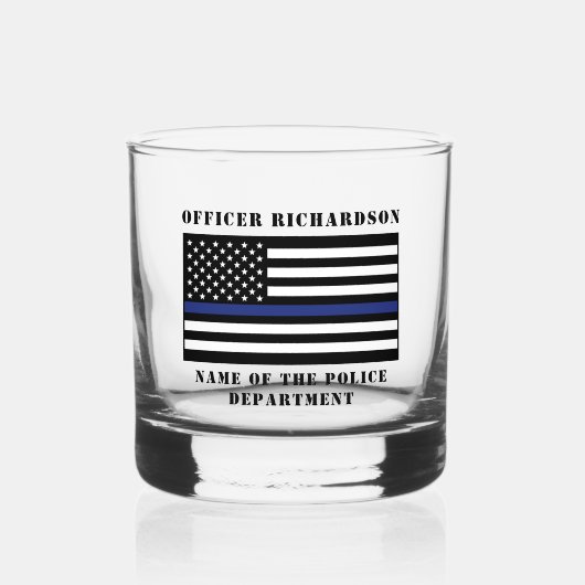 Verre À Whisky Police de la ligne bleue mince (Recto)