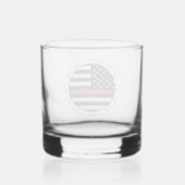 Verre À Whisky Pompier personnalisé Mince Red Line USA Drapeau (Verso)