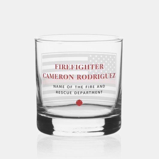 Verre À Whisky Pompier personnalisé Mince Secourt incendie de lig (Verso)
