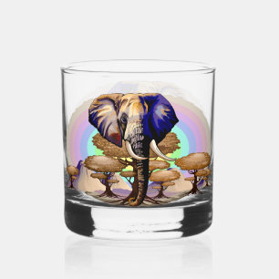 Verre À Whisky Portrait surréaliste de l'éléphant africain