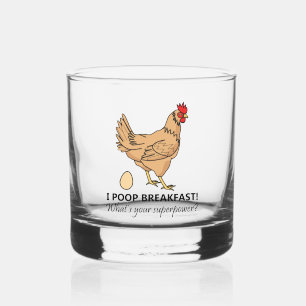 Verre À Whisky Poulet Poops Petit-déjeuner Drôle Design