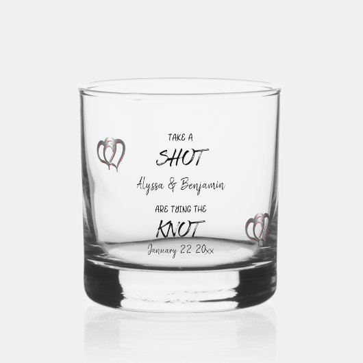 Verre À Whisky Prenez Un Couple Engagé Tirant Le noeud (Recto)