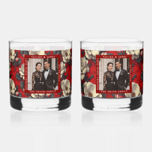 Verre À Whisky Radiantes Gardenias Rouges Mariage Traditionnel