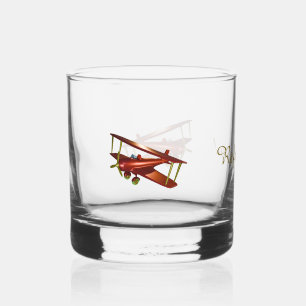 Verre À Whisky Rafraîchissant ! Jeu de Drinkware Red Biplane