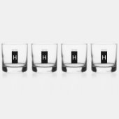 Verre À Whisky Rectangle noir avec Fête des pères Monogramme (Dos)