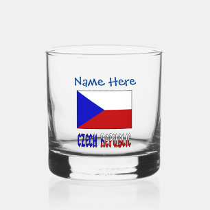 Verre À Whisky République tchèque Tchéquie Drapeau Bleu Personnal
