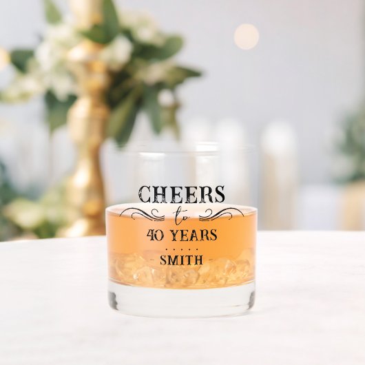 Verre À Whisky Salutations à 40 ans Anniversaire (Insitu (Mariage))