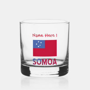 Verre À Whisky Samoa et Samoan Drapeau Personnalisation rouge