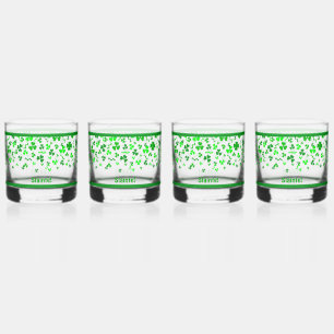 Verre À Whisky Santé Chanceux Dessin de Trèfles Irlandais Personn
