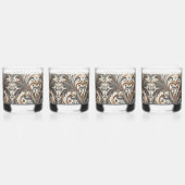 Verre À Whisky Schéma floral brillant avec pierre de gemme (Gauche)