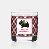 Verre À Whisky Scotty Chien et Tartan Joyeux Noël (Recto)