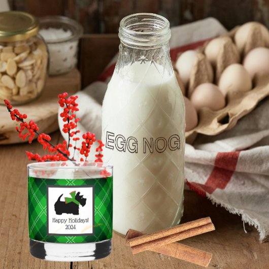 Verre À Whisky Scotty Dog et Tartan Holiday customisés