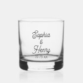 Verre À Whisky Script mariage élégant Typographie noire (Recto)