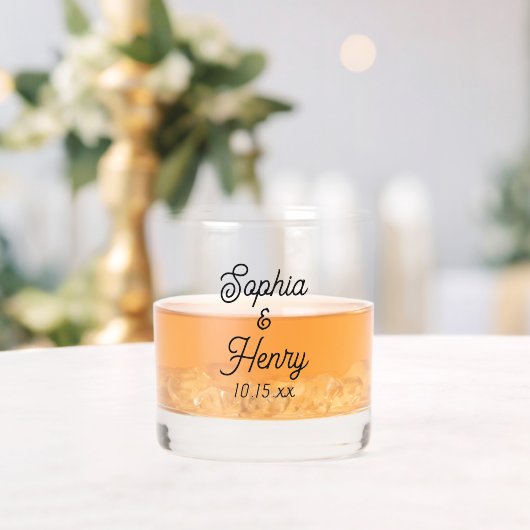 Verre À Whisky Script mariage élégant Typographie noire (Insitu (Mariage))