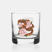 Verre À Whisky Serpent des blés Fleurs roses Vert (Recto)