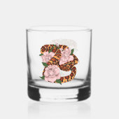 Verre À Whisky Serpent des blés Fleurs roses Vert (Verso)