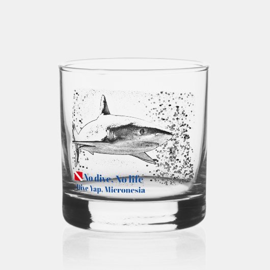 Verre À Whisky Silhouette de requin de récif (Verso)
