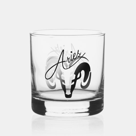 Verre À Whisky Silver et Black Bries le Ram Zodiac (Recto)