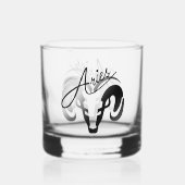 Verre À Whisky Silver et Black Bries le Ram Zodiac (Verso)