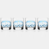 Verre À Whisky Ski Goggles Mountain Reflection Sky Blue Set 4 (Dos)