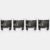 Verre À Whisky Soirée Poker Noir et Or (Dos)
