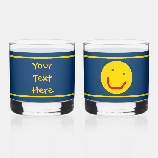 Verre À Whisky Soleil souriant, visage joyeux (Verso)
