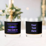 Verre À Whisky Star Bar Menorah<br><div class="desc">Une image fractale violette et bleue, avec un Magen David (Étoile de David), au milieu, comme un Chanukkah menorah. Le motif est répété comme une bordure supérieure et inférieure. Les bougies ont été allumées. "Chag Chanukkah Sameach" (Heureux Chanoukkah) apparaît dans un texte brillant. Tout sur un arrière - plan de...</div>