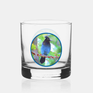 Verre À Whisky Steller's Jay Painting - Art d'Oiseau sauvage orig