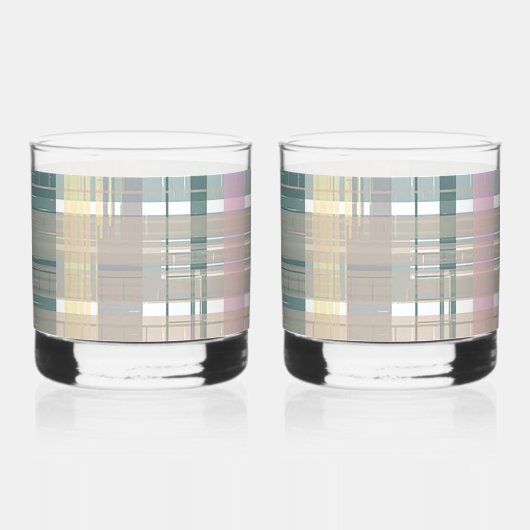 Verre À Whisky Style Plaid Côtier Smart Look Imprimer (Verso)