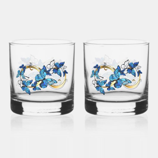 Verre À Whisky Symbol Infinity of Blue Morpho Butterflies (Recto)