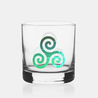 Verre À Whisky Symbole celtique antique Emerald Triskele