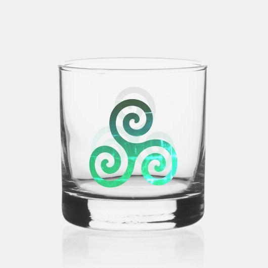 Verre À Whisky Symbole celtique antique Emerald Triskele (Recto)