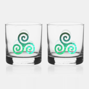 Verre À Whisky Symbole celtique antique Emerald Triskele