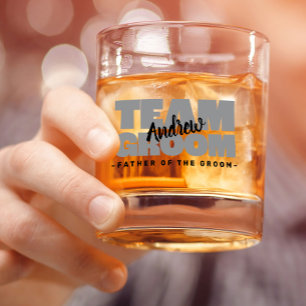 Verre À Whisky Team Groom Père Du Mariage Nom Black Grey