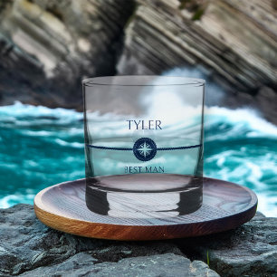 Verre À Whisky Témoin de mariage côtier nautique Garçon d'honneur