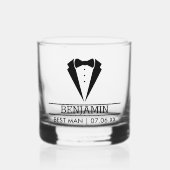 Verre À Whisky Témoin de mariage moderne avec nom personnalisé et (Recto)