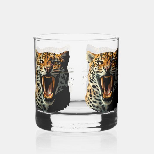 Verre À Whisky Tête d'attaque du léopard (Recto)