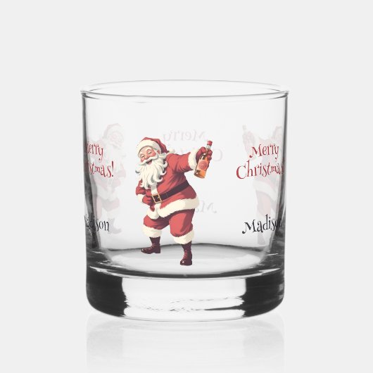 Verre À Whisky Texte personnalisé amusant Drunk Père Noël (Verso)