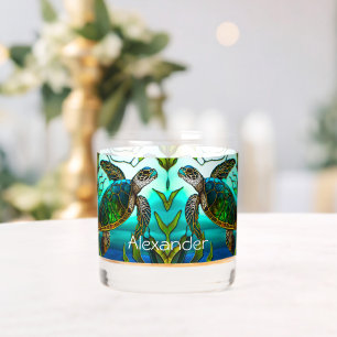 Verre À Whisky Tortue côtière tropicale Turquoise bleue verte