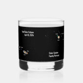 Verre À Whisky Total Eclipse 2024 Système solaire Portrait de fam (Gauche)