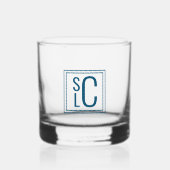 Verre À Whisky Trois Monogramme masculin moderne initial empilé (Recto)