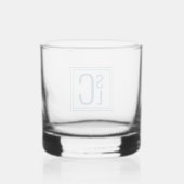 Verre À Whisky Trois Monogramme masculin moderne initial empilé (Verso)