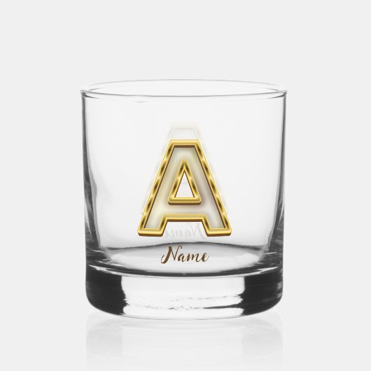 Verre À Whisky Typographie originale A Monogram Gold (Recto)